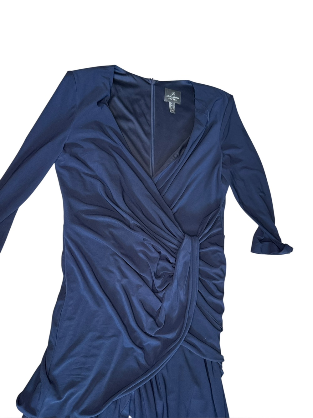 Adrianna Papell Navy Wrap-Front Wide-Leg Jumpsuit - Picture 5 of 5